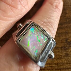 Elegant Silver Opal Ring